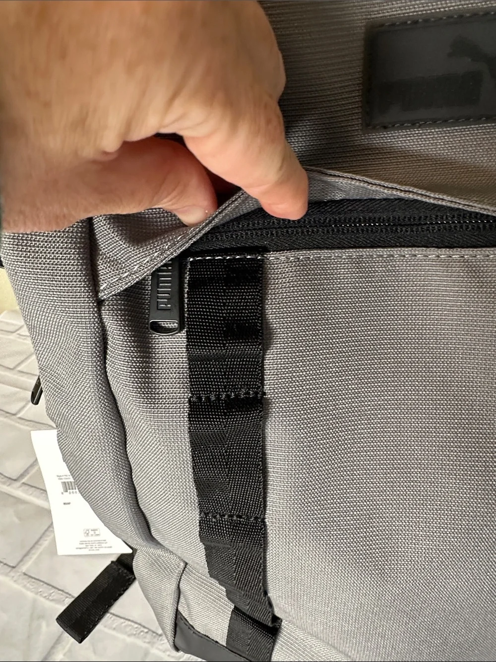 NWT Puma Large Gray and Black Backpack with Multiple Compartments